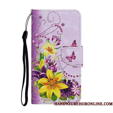 Leren Hoesje Xiaomi Redmi Note 14 Pro Plus 5g Gele Bloemen Bescherming Hoesje