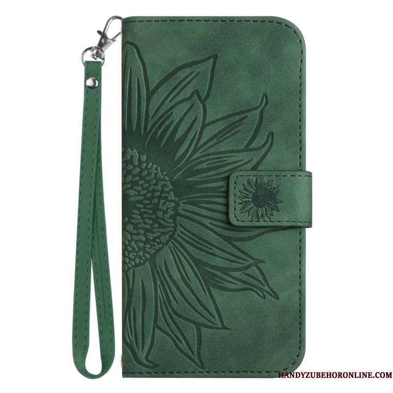 Leren Hoesje Xiaomi Redmi Note 14 Pro Plus 5g Zonnebloemprint