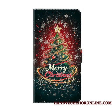 Leren Hoesje Xiaomi Redmi Note 15 5g Kerstboom Bescherming Hoesje