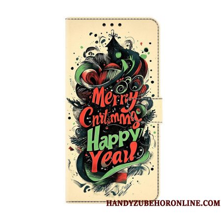 Leren Hoesje Xiaomi Redmi Note 15 5g Kerstgraffiti Bescherming Hoesje