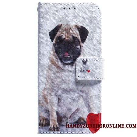 Leren Hoesje Xiaomi Redmi Note 15 5g Mopshond Bescherming Hoesje