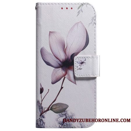 Leren Hoesje Xiaomi Redmi Note 15 5g Roze Bloem Bescherming Hoesje