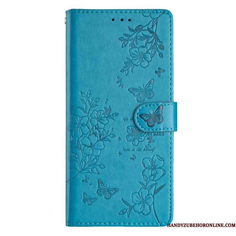 Leren Hoesje Xiaomi Redmi Note 15 Pro 5g Bloemengravure Bescherming Hoesje