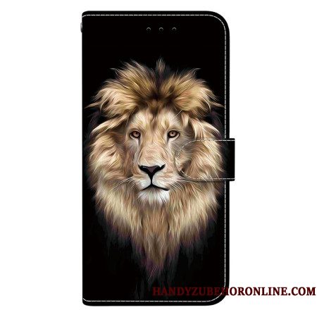 Leren Hoesje Xiaomi Redmi Note 15 Pro 5g Leeuwenkop Bescherming Hoesje