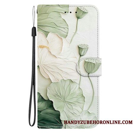 Leren Hoesje Xiaomi Redmi Note 15 Pro 5g Lotuspatroon Bescherming Hoesje