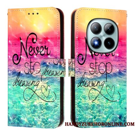 Leren Hoesje Xiaomi Redmi Note 15 Pro Plus 5g Never Stop Dreaming Bescherming Hoesje