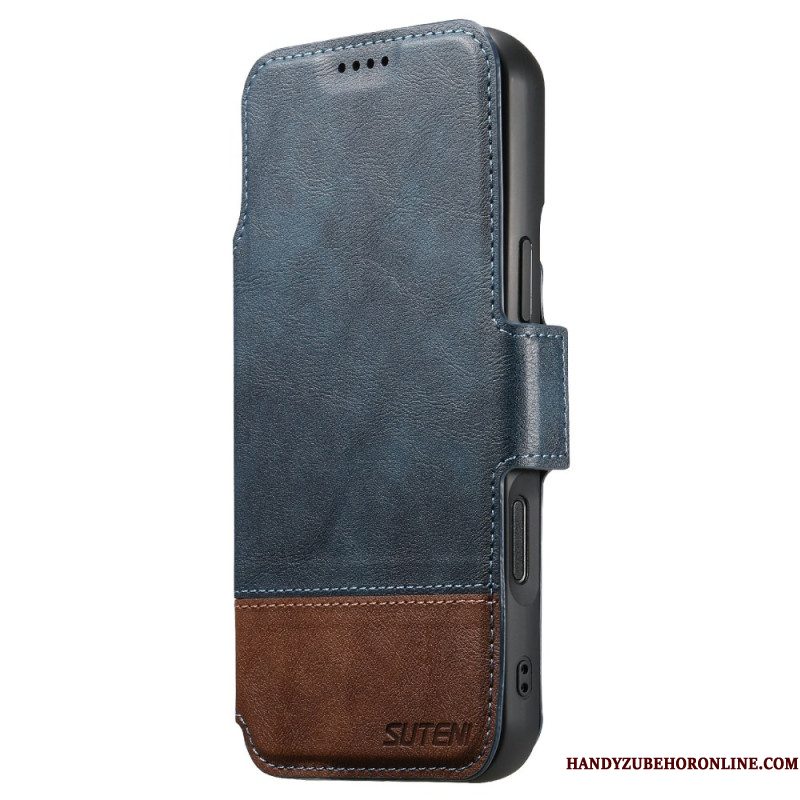 Leren Hoesje iPhone Air Magsafe Tweekleurige Afneembare Hoes Suteni Bescherming Hoesje